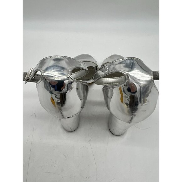 Worthington Womens Metallic Slingback Heeled Sandals Silver Sze 5M Elegant Party - Picture 11 of 11
